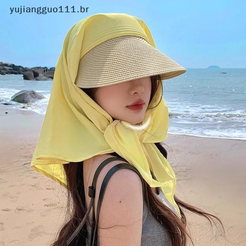 # Novo Moda Emenda Cintas Lenço Bonés Para Mulheres Viagens Ao Ar Livre Proteção Solar Versátil Personalidade Chapéu De