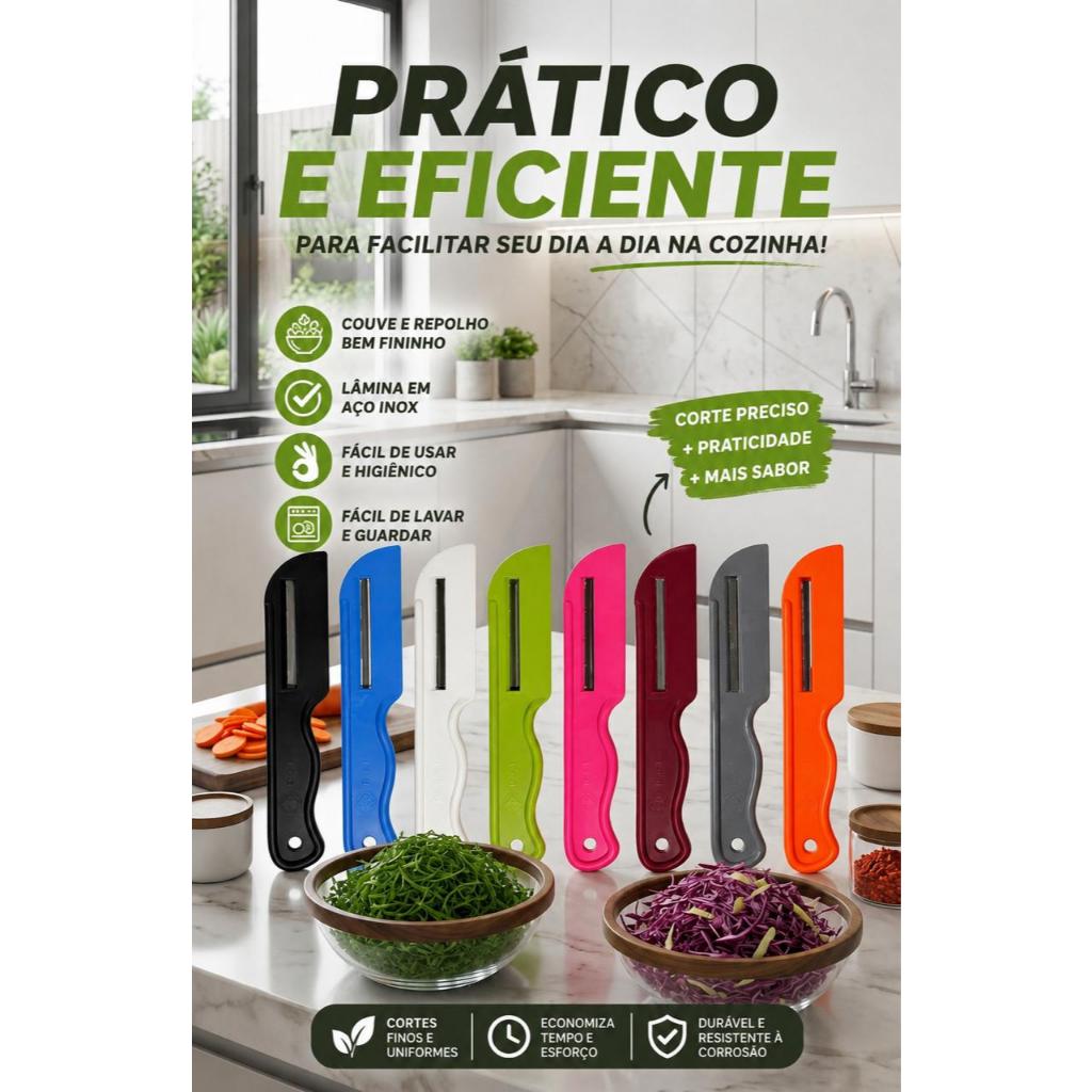 Kit 5 Fatiadores Pelasti Fatia Corta Legumes Verduras Prático Fino melhor pra o dia a dia PROMOÇÃO