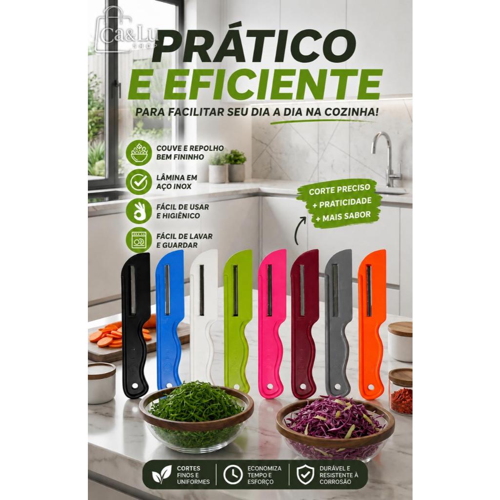 Kit 5 Fatiadores de Legumes Profissional Pelasti Lamina em aço inox corte fino e preciso PROMOÇÃO