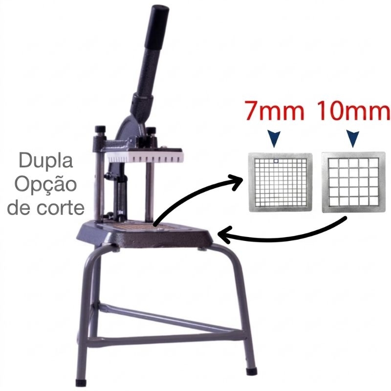 Cortador De Legumes Com Lamina De 10mm+ 7MM Dupla Opção De Cortes Alumínio fundido Lâminas inox