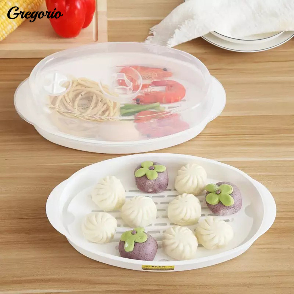 Fish Steamer Plate Microwaveable Steamed with Transparent Cover – Durable Pan for Healthy Home Cooking Easy to Use and