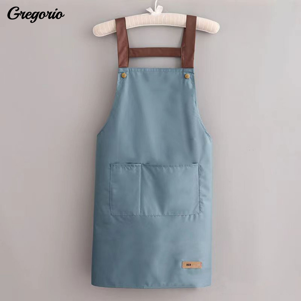 Large-capacity Apron Long-lasting Waterproof Oil-proof Work with Pockets – Durable Stylish Kitchen Garden for Home Use