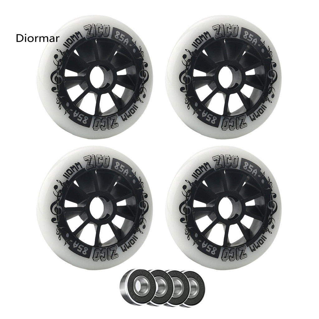 High-speed Roller Wheels 4 Pack Inline Skate 90/100/110mm with Bearings – Durable Replacement for Indoor Outdoor Use S