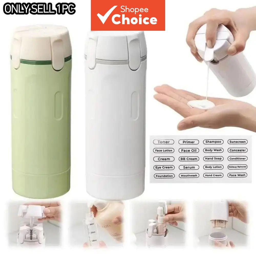 Frasco Recarregável 4 em 1 para Viagem, Recipiente Portátil para Gel de Banho, Armazenamento de Cosméticos Reutilizável,