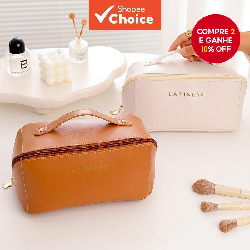 Nova Bolsa De Travesseiro Pu Para Mulheres Viagens E Produtos De Higiene Pessoal Com Grande Capacidade De Armazenamento