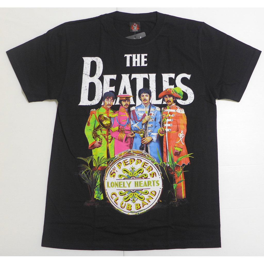 Music.Soul Camiseta Unissex The Beatles Lonely Hearts Black Rock Estampa Confortável Estilosa Retrô Casual