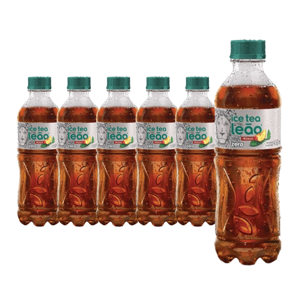CHÁ ZERO MATTE LEÃO ICE TEA PESSEGO KIT6UN GARRAFA 450ML
