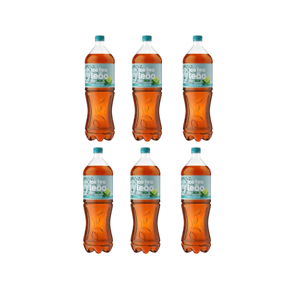 Pack com 6 Garrafas de Ice Tea Leão Limão Zero 1,5L