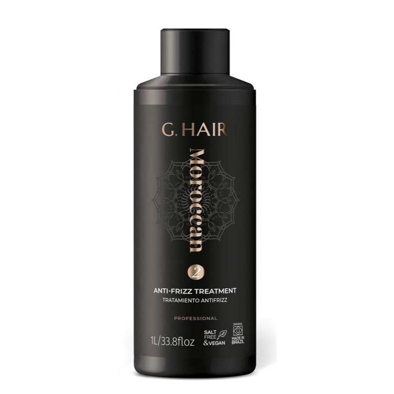 Ghair Marroquina Passo 2 1L Tratamento Antifrizz Profissional Inoar Vegano Sem Sal Original Alinhamento Fios