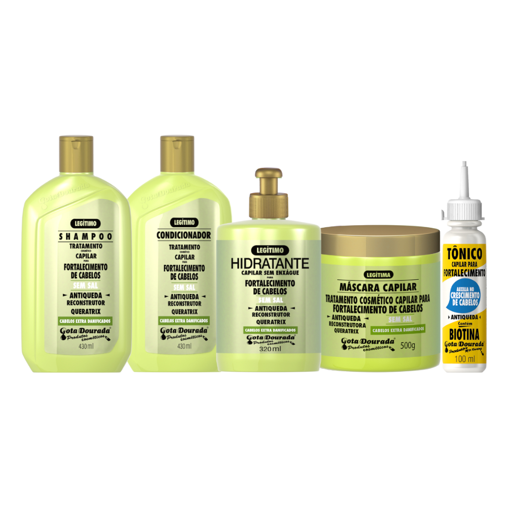 Shampoo Condicionador Creme Mascara Fortalecedor S/ Sal Antiqueda Reconstrutor 430ml