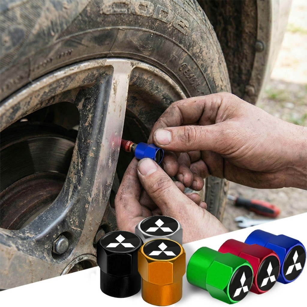 Kit com 4 À Prova de Poeira Bico de Válvula Universal Tampa de Válvula Acessórios para Rodas For Mitsubishi L200 ASX Out