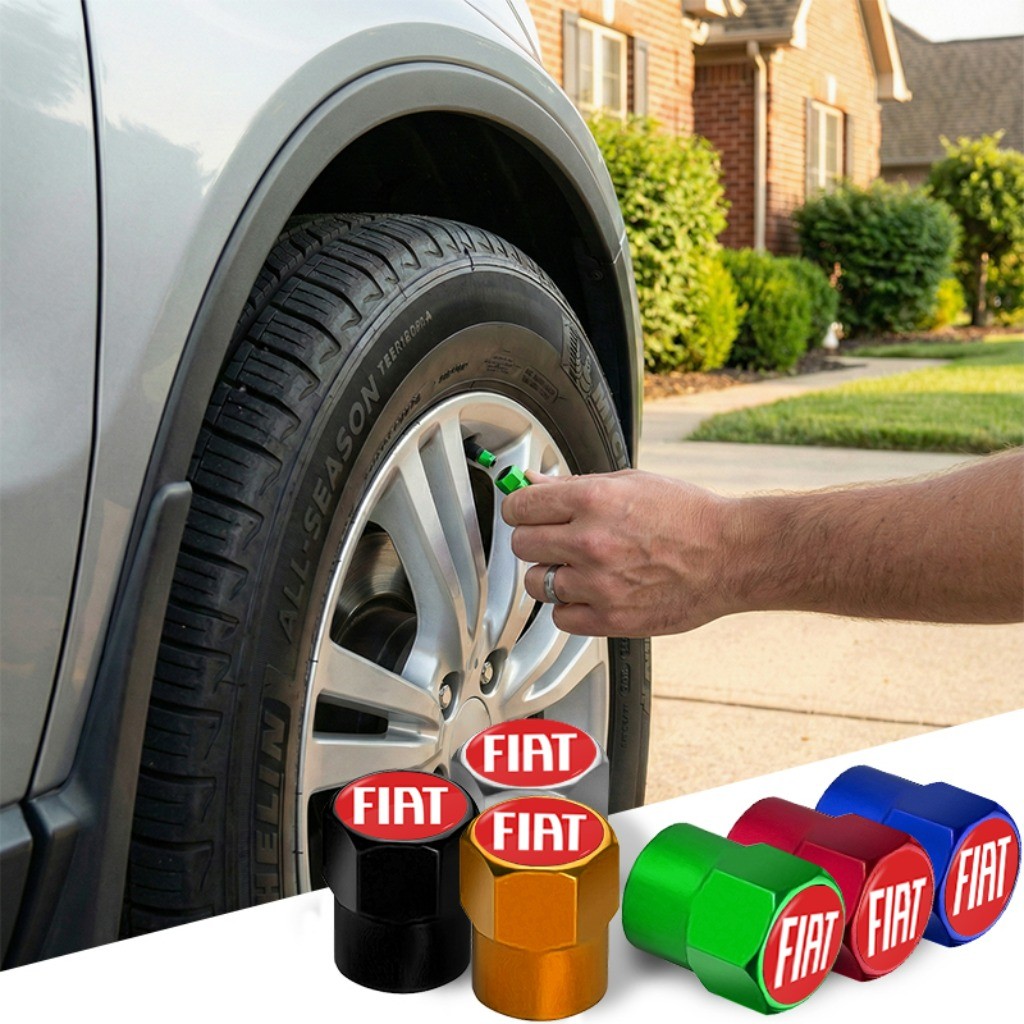 Kit com 4 À Prova de Poeira Bico de Válvula Universal Tampa de Válvula Acessórios para Rodas For Fiat Uno Argo Toro Mobi