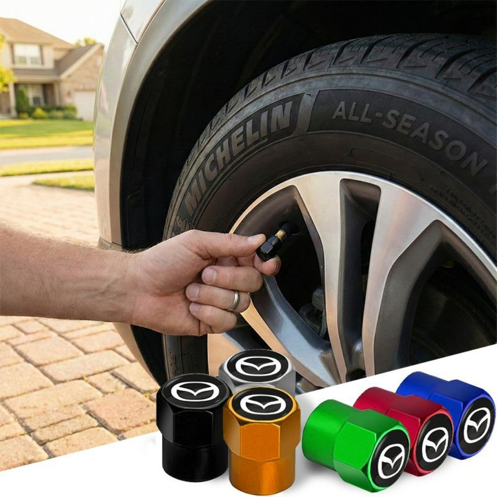 Kit com 4 À Prova de Poeira Capa de Válvula Bico de Válvula Universal Acessórios para Rodas For Mazda 2 3 6 CX3 CX5 CX30