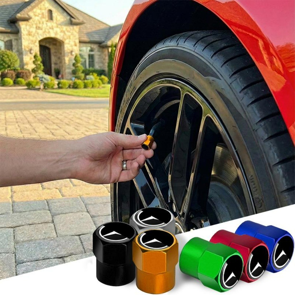 Kit com 4 À Prova de Poeira Capa de Válvula Bico de Válvula Universal Acessórios para Rodas For Mercedes Benz C200 GLA C