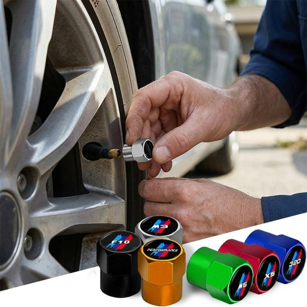Kit com 4 À Prova de Poeira Bico de Válvula Universal Tampa de Válvula Acessórios para Rodas For BMW F10 520i 528i 535i
