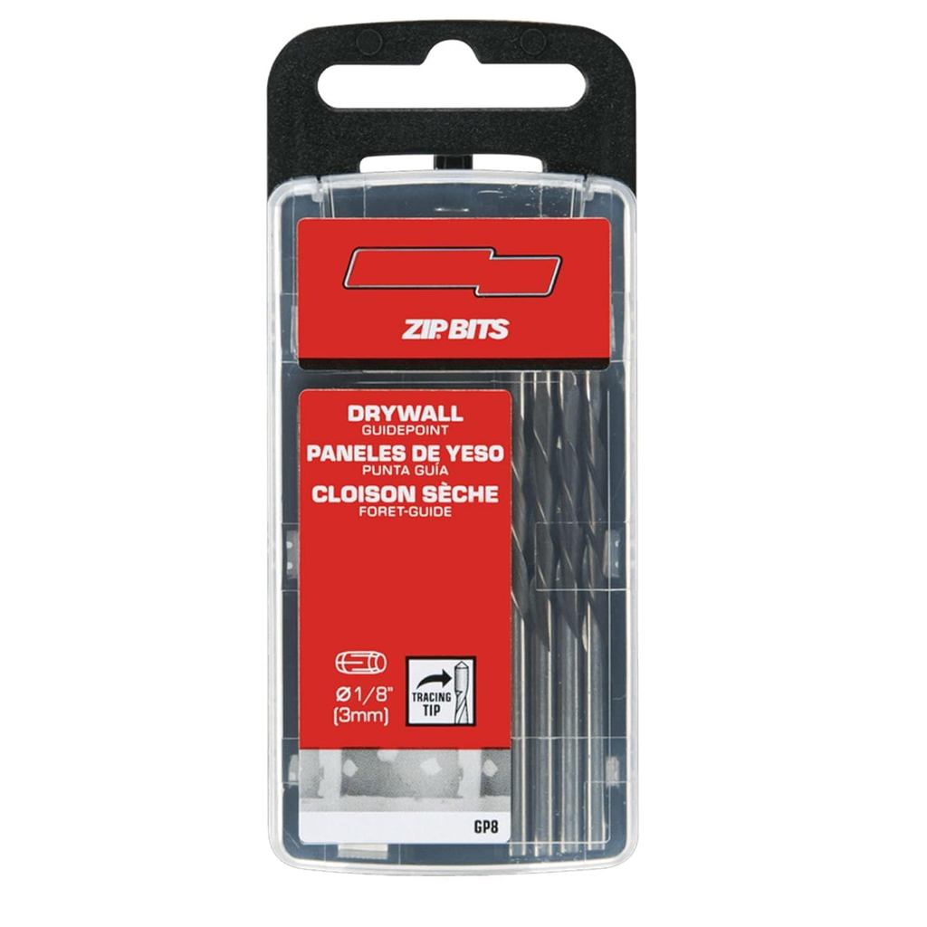 GP8 Cutting Drywall Tools,1/8 Inch Drywall Guidepoint Cutting Bits for RotoZip Spiral Saw (8 Pack), Drywall Router Bits