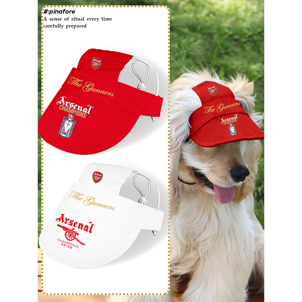 2026 Arsenal Team Inglês Super Championship Comemorativo Chapéu para animais de estimação Boné para cães e gatos Boné de