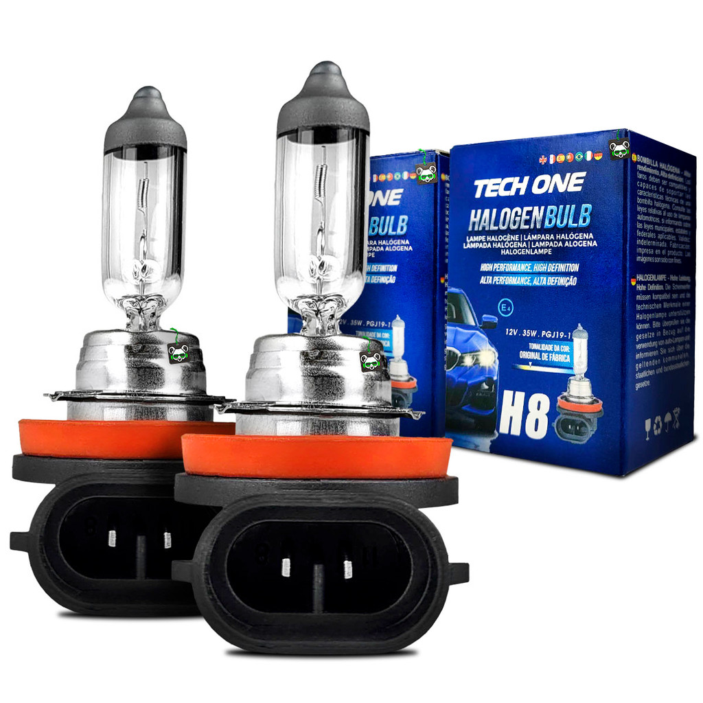 Par Lâmpada Halógena H8 4300k 12V 35w Techone