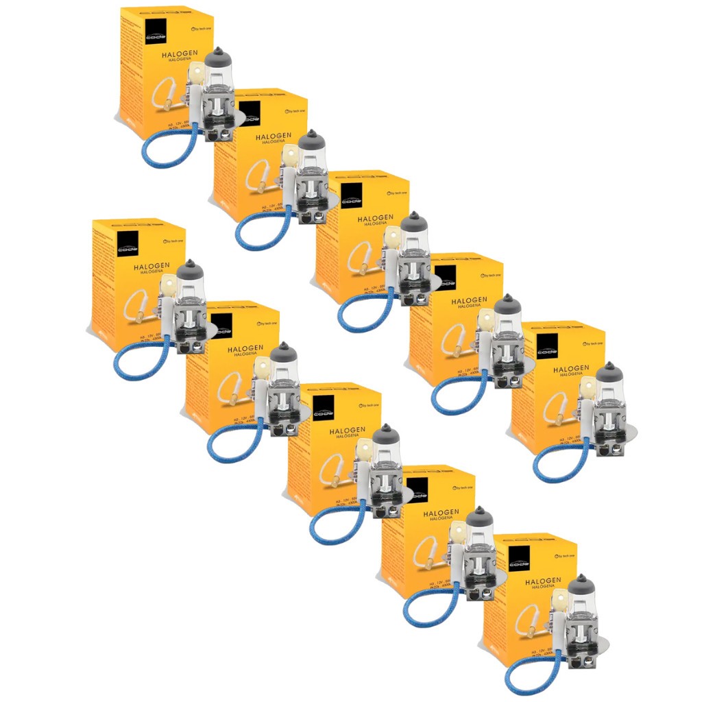 Kit 10 Lampada Halogena H3 4300k 12v 55w Code Techone