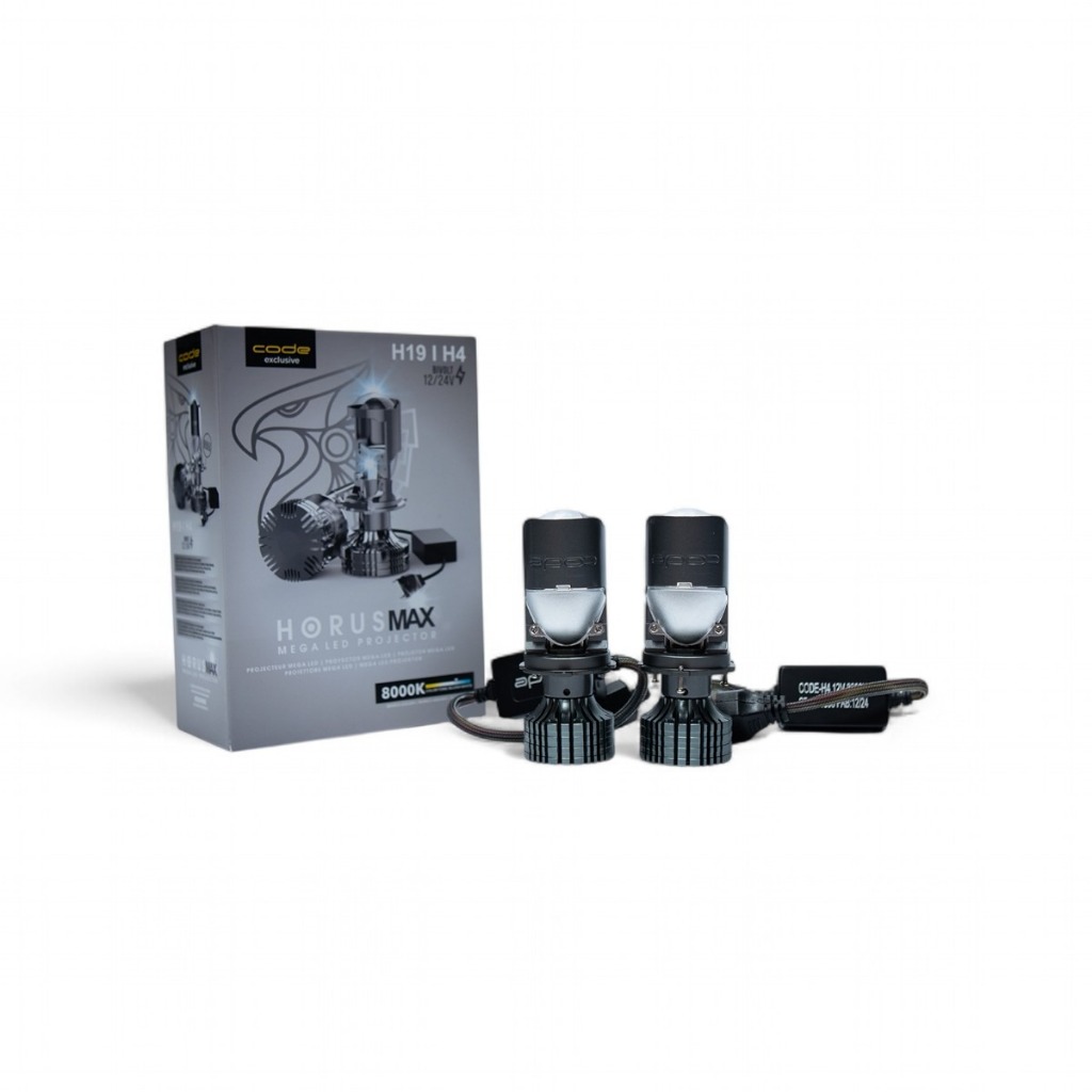 Par Lampada Mega Led Horus Projetor H4 TechOne Code 8000k 12V E 24V