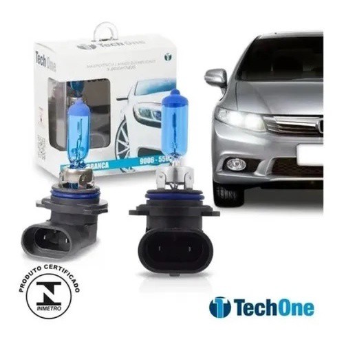 Par Lampada Super Branca HB4 8500K Xenon 12v 51W Techone