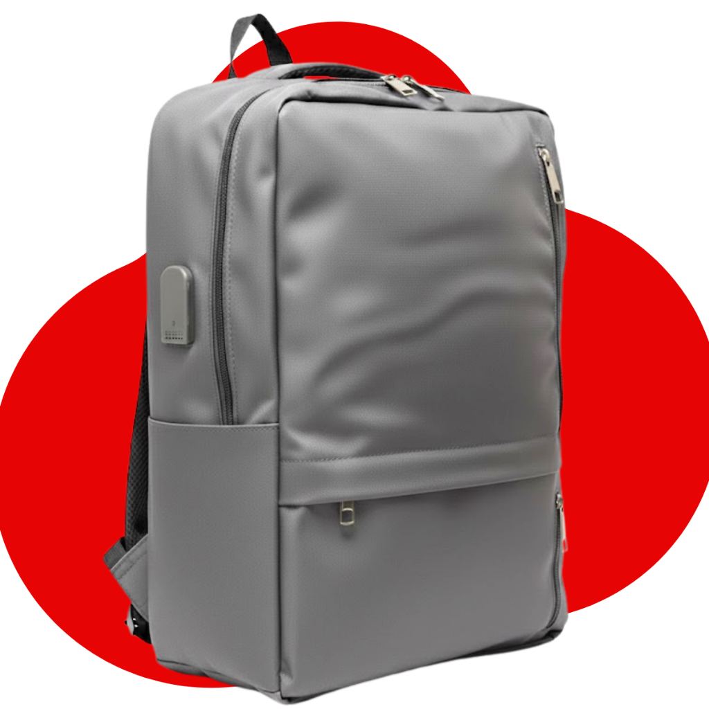 Mochila Masculina Executiva Notebook Impermeável Média com Zíper Bolsos Organizador Trabalho Estudo e Viagem Cinza claro