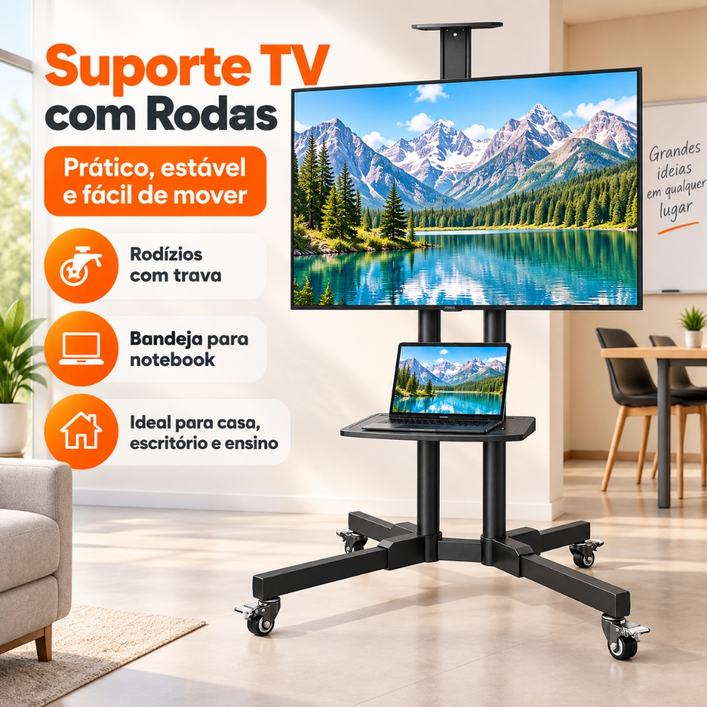 Pedestal TV Mount with Adjustable Height 32-75