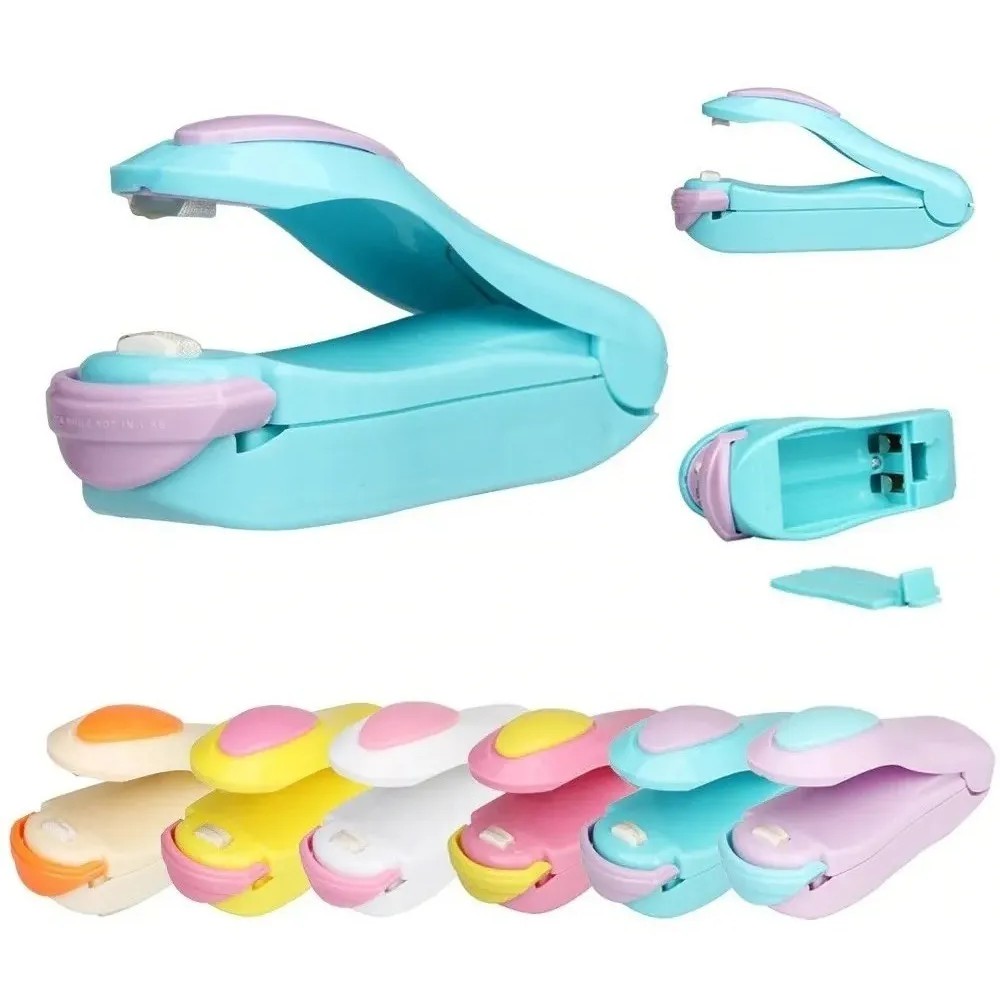 Mini Seladora Sela Lacra Sacos Plásticos Portátil Imã Pilha