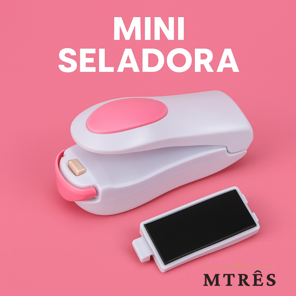 Mini Seladora Portátil  Embalagens Alimentos e Sacos Plásticos Manual Lacra  Fecha Com Ímã Geladeira