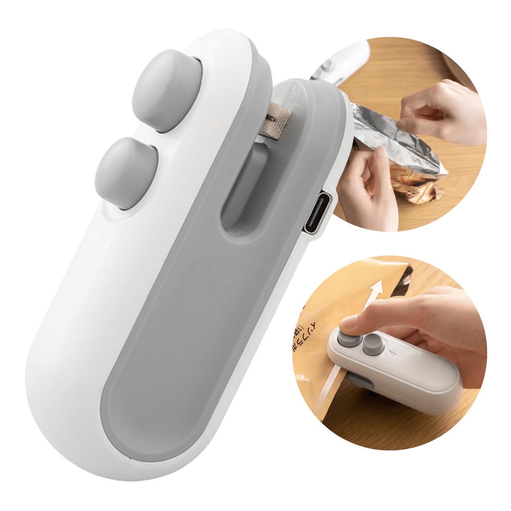 Mini Seladora Portatil Abre e Lacra Embalagens Vacuo USB