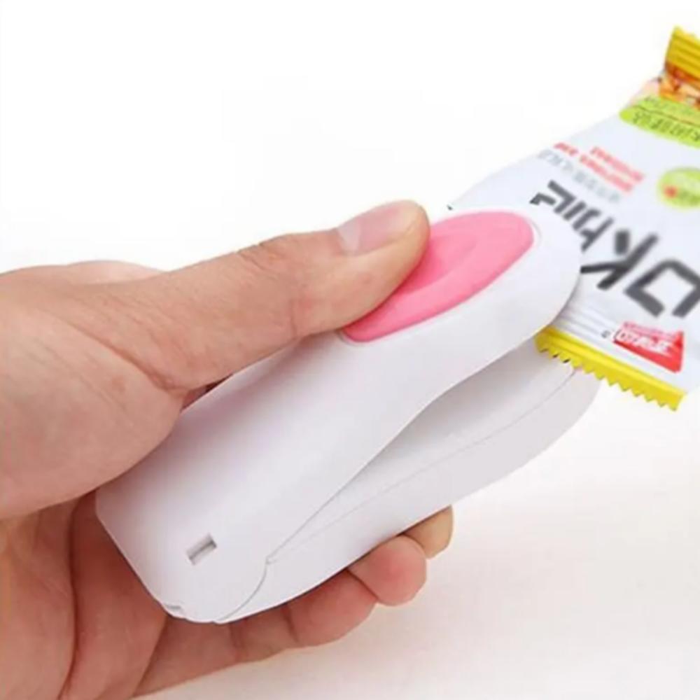Seladora Manual Máquina Selador Sacolé Lacra Alimentos Embalagens Plástico Mini Portátil a Pilha