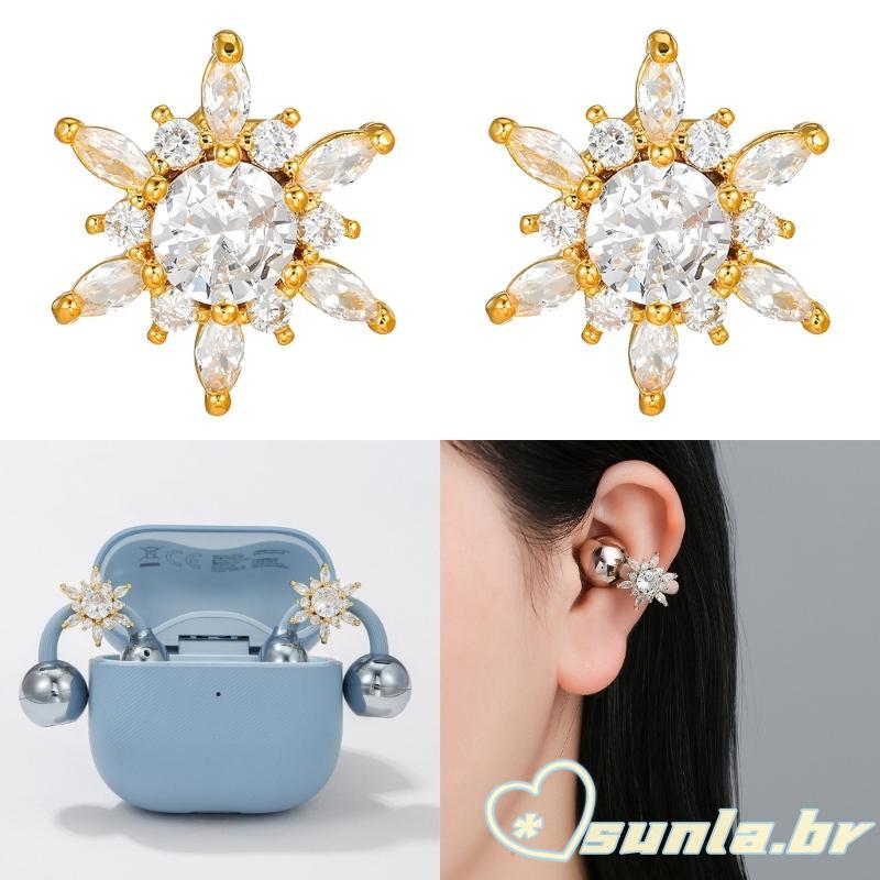SUNL Artístico Flor De Gelo Temático Fone De Ouvido Clipe Adição Fones Decoração Design Ergonômico Para Freeclip 1 2