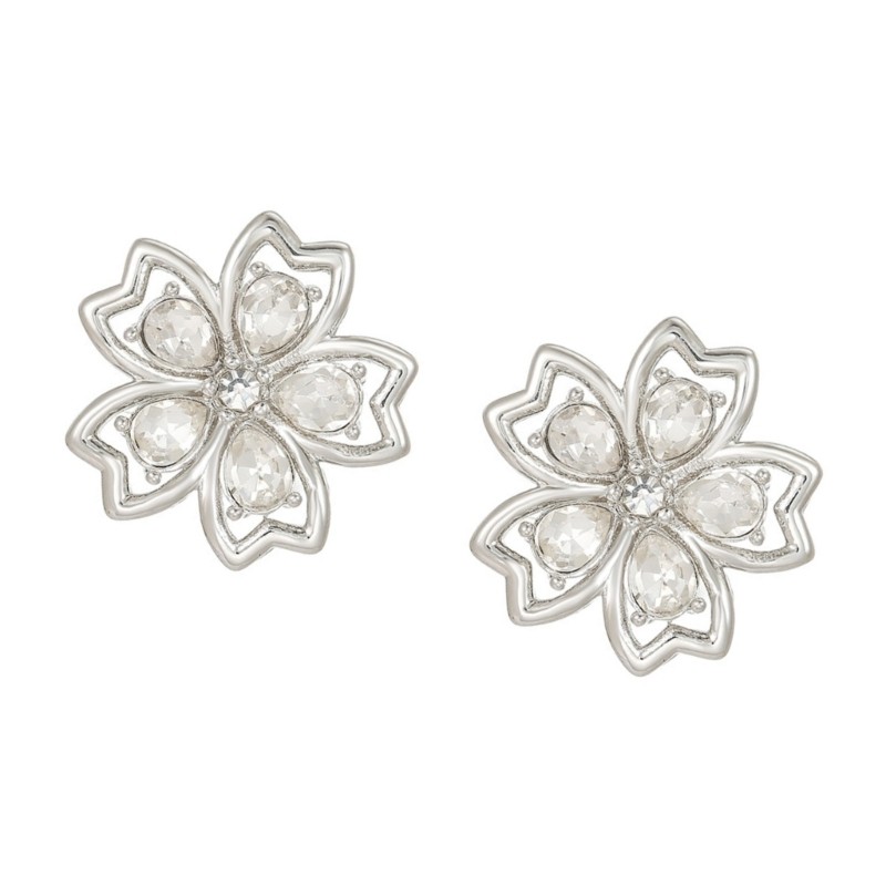 Clipes Decorativos Para Fones De Ouvido UTAKEE FreeClip 1 2 Design De Detalhes De Flores Prateadas