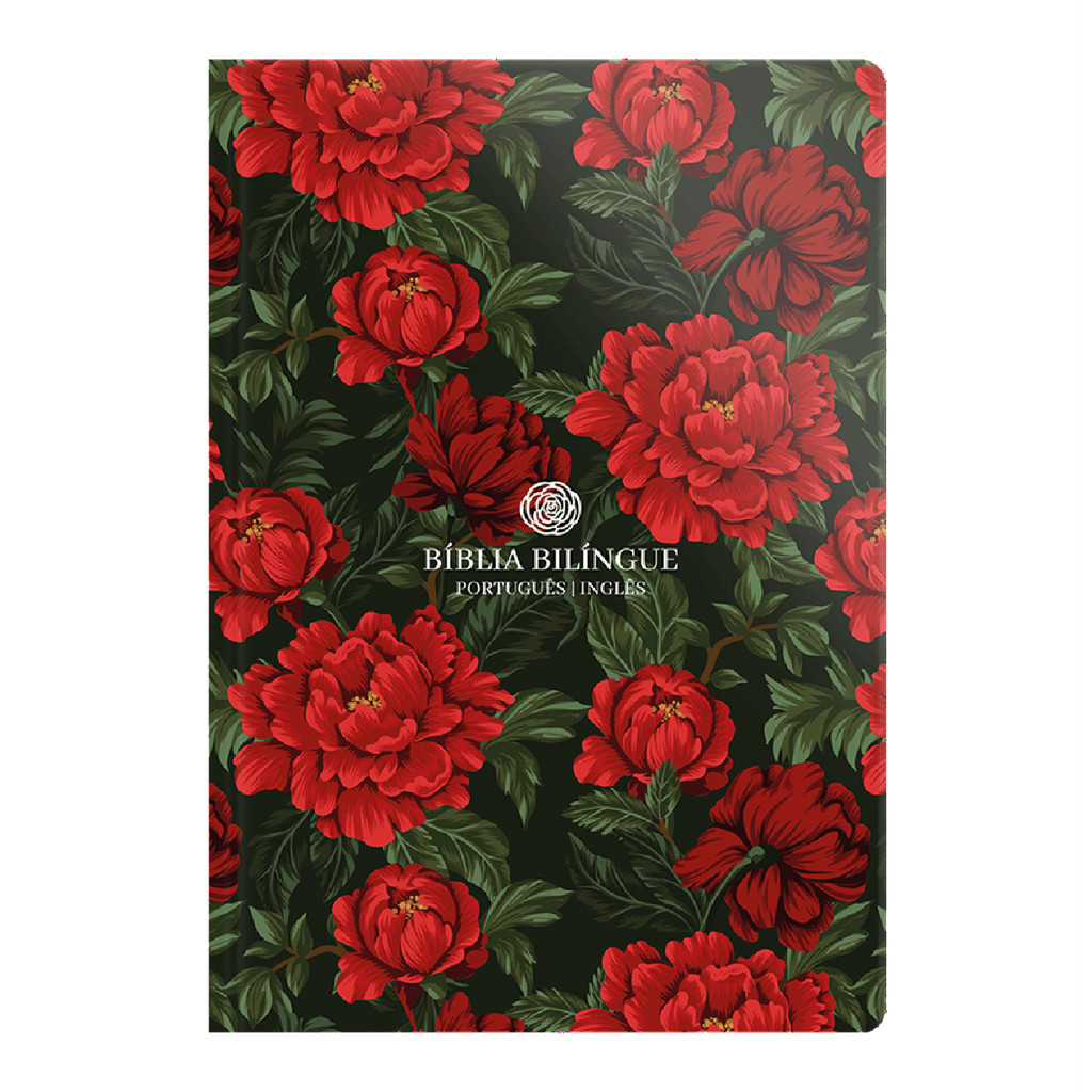 BIBLIA BILINGUE | HOLY BIBLE | PORTUGUES INGLES | NVT | CAPA AROMA DE ROSAS