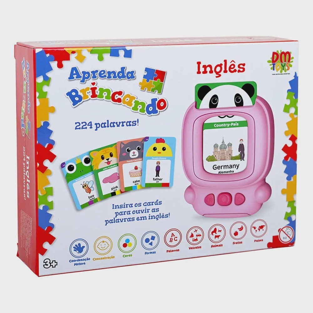 APRENDA BRINCANDO - INGLES 224 PALAVRAS - ROSA - DM TOYS