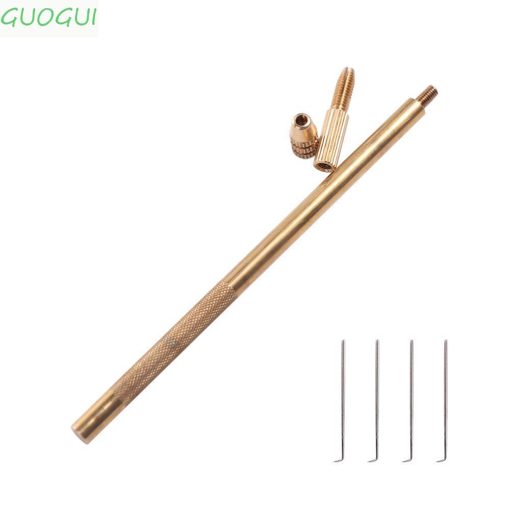 GUOGUI 5 Agulhas Para Peruca De Renda , De Ventilação Duráveis E Resistentes , Kit De Fabricação De Dourada Com Cabo De