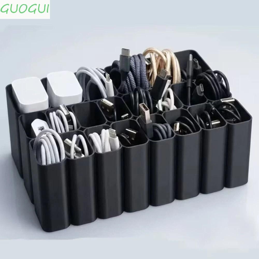 Caixa De Armazenamento De Cabo USB GUOGUI , Rack De Classificação De Cabos Impressos Em 3D De 11/22 Grades , Reutilizáve