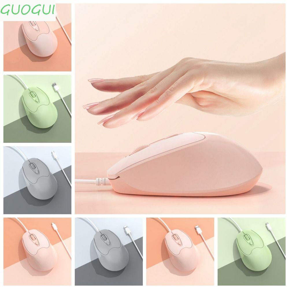 Mouse Mudo Com Fio GUOGUI , USB ABS Tipo C Ergonômico De 1.2 M Cabo