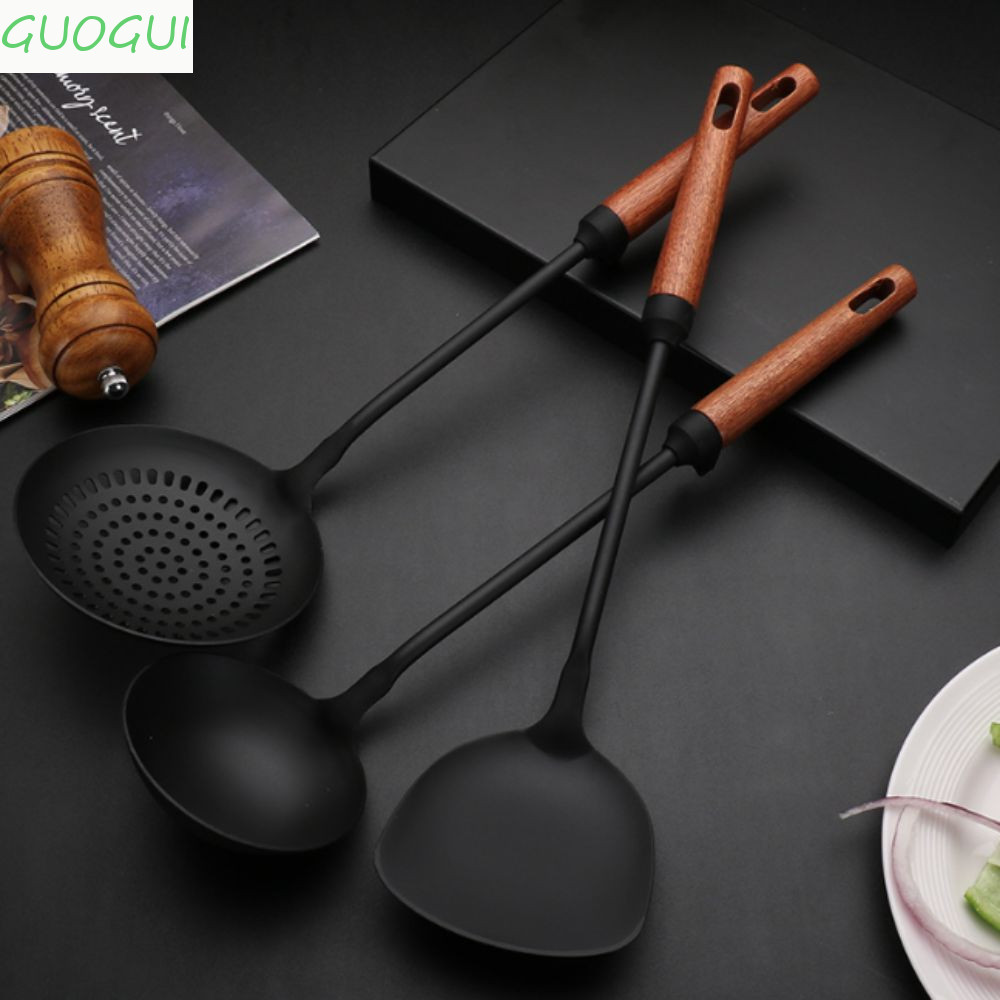 Espátula Wok De Ferro GUOGUI , De Fritura Com Cabo Longo De Estilo Chinês , Colher Resistente Ao Calor