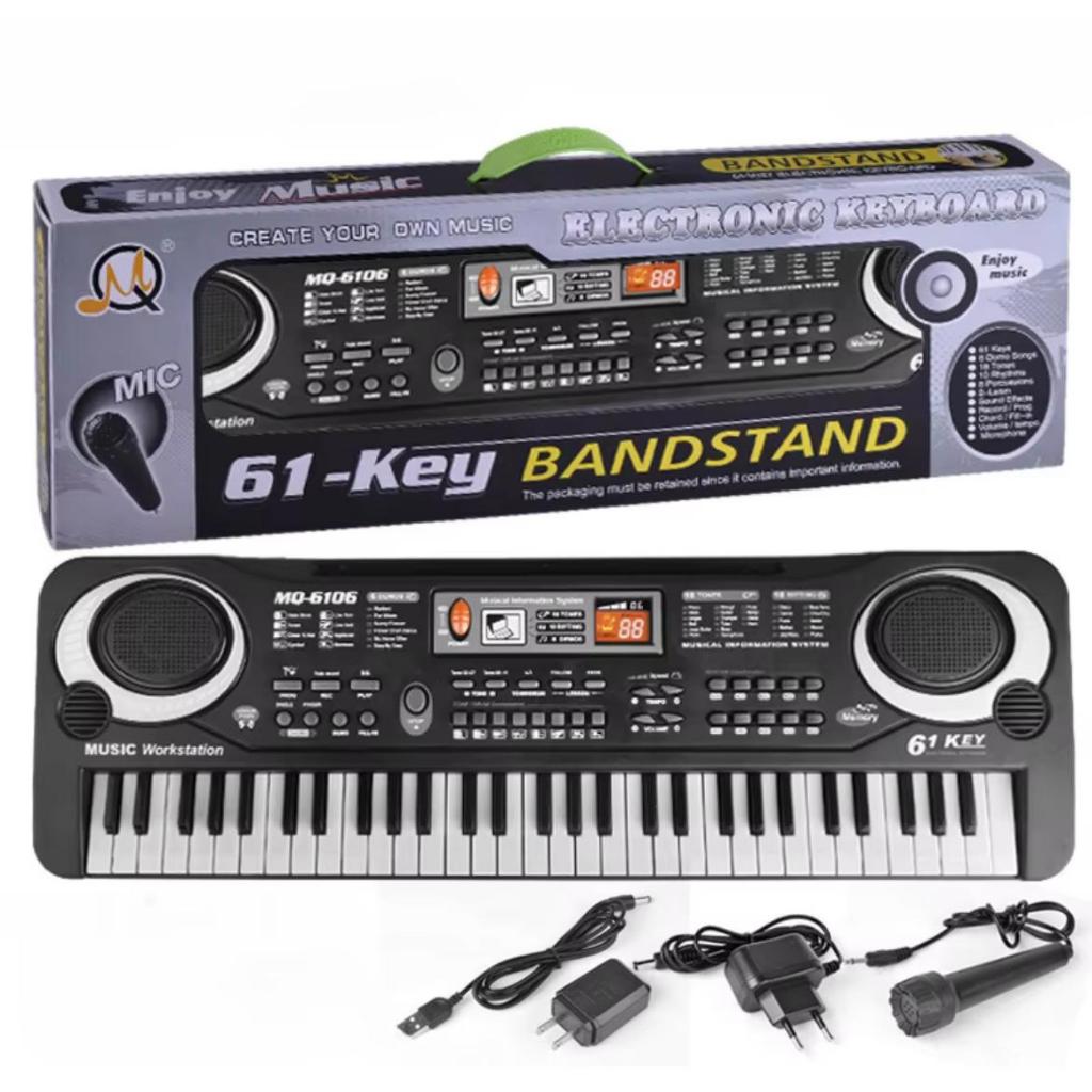 Piano Profissional 61 Teclas Música Digital Placa Chave Musical Teclado Eletrônico Piano Com Microfone