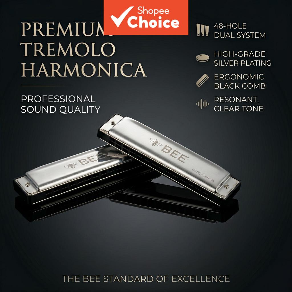 Hohner 48 Buracos Prata Chave C Gaita Profissional Iniciante Instrumento Blues Música Popular Presente Para Jogadores
