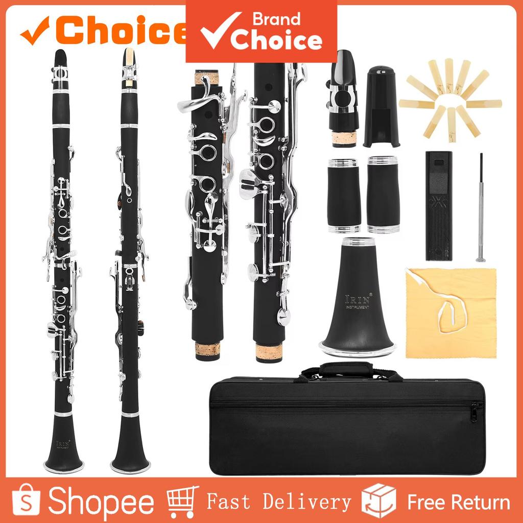IRIN IN590 G Chave Clarinete 17 Profissional Instrumento De Sopro Baquelite Madeira Com Caixa Reed Para Músicos Realizar