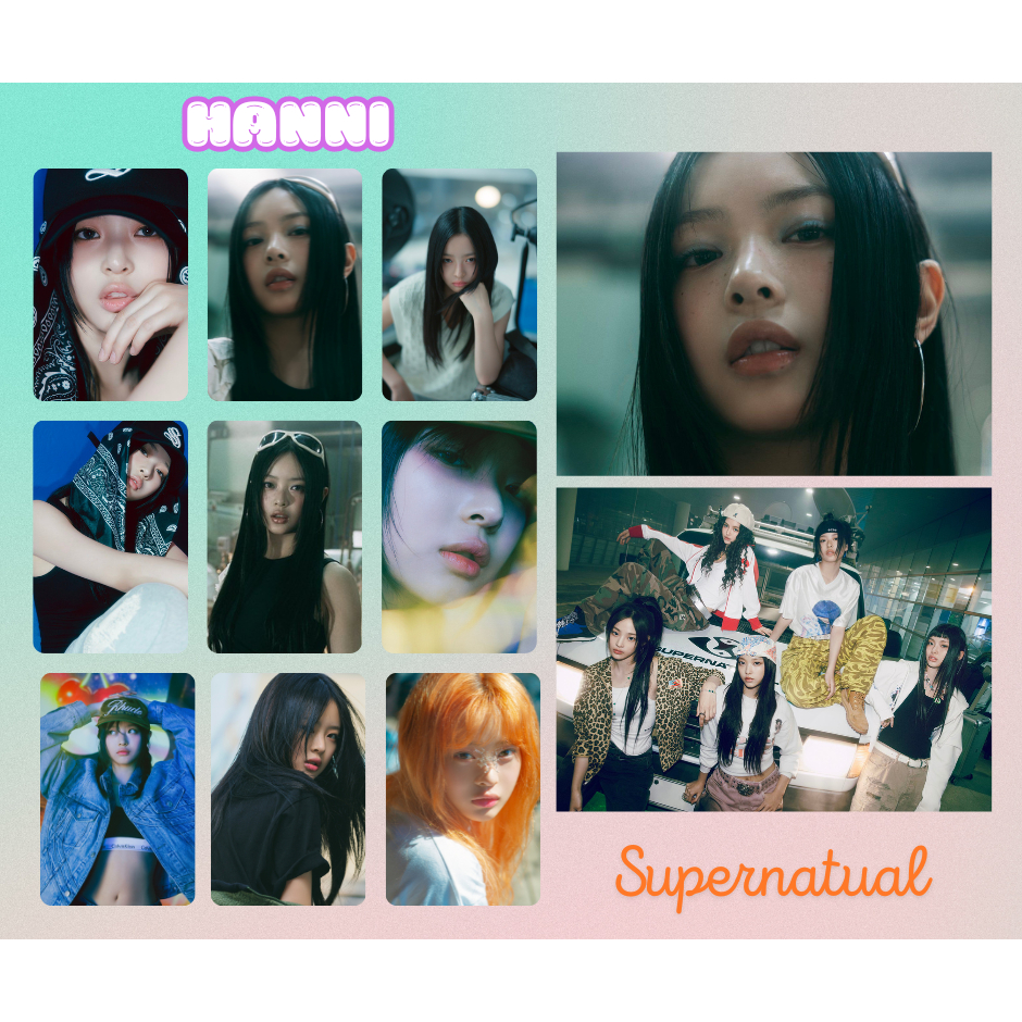 KPOP - NEW JEANS - Kit fanmade photocard + mini posteres SUPERNATURAL - Hyein - Danielle - Minji - Hanni - Haerin