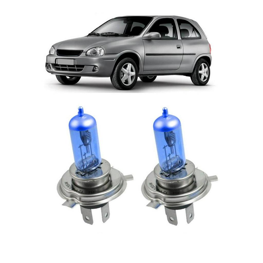Par Lampada Super Branca Farol Corsa Wind 1996 1997 1998 1999 2000 8500K H4
