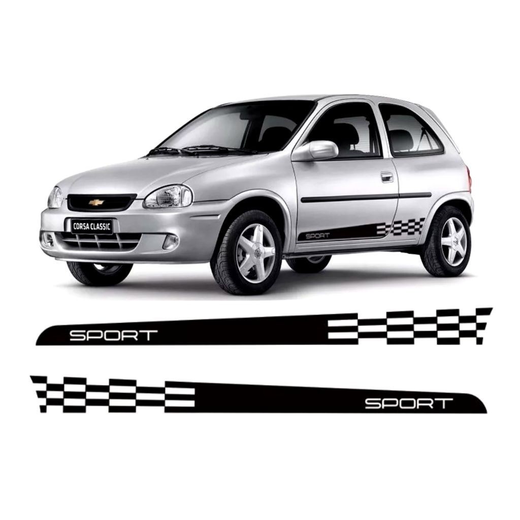 Par Faixas Laterais Corsa Wind Sport 2 Portas Adesivos Tuning Acessórios Personalizados CH76