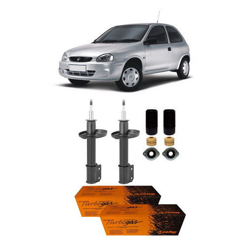 Par Amortecedor + Kit Dianteiro Corsa Wind 1994 A 2002 Cofap
