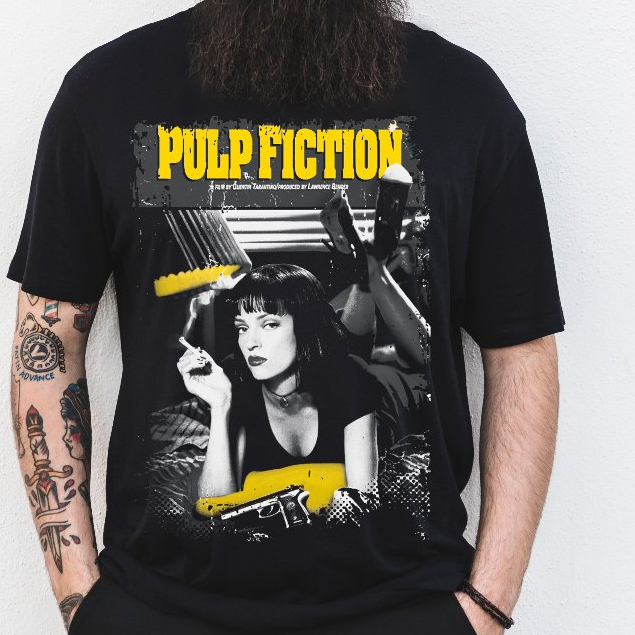 Camiseta Pulp Fiction Quenti Tarantino Filme Cult Rock 100% Algodão
