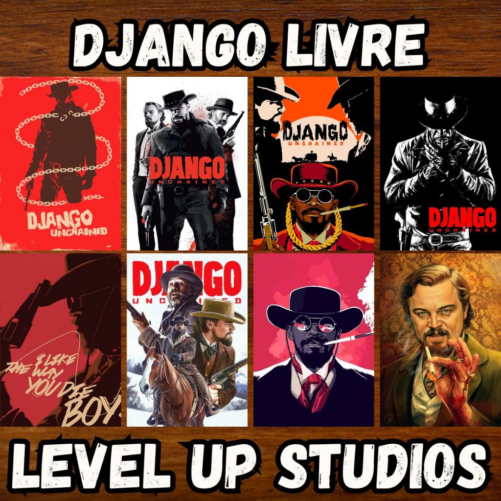 django livre - Placas Quadros Decorativos Posters Faroeste Tarantino Western Filme Ação