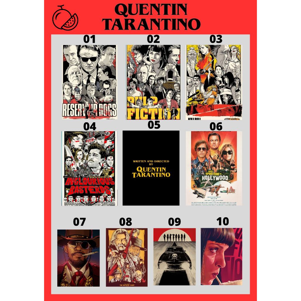QUENTIN TARANTINO - Quadro decorativo em Mdf - 60x40 cm - Filme - Presente - Decoração - Casa