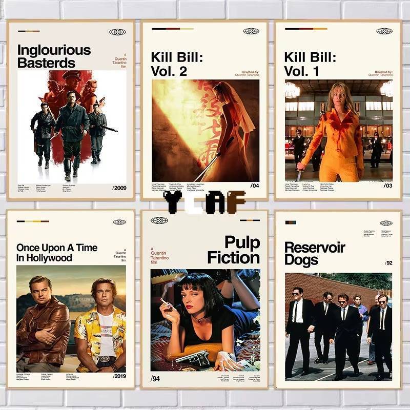 Quentin Tarantino Matar Bill Pulp Ficção Clássico Crime Filme Cartaz Sem Moldura Lona Arte Da Parede Pintura Decoração D